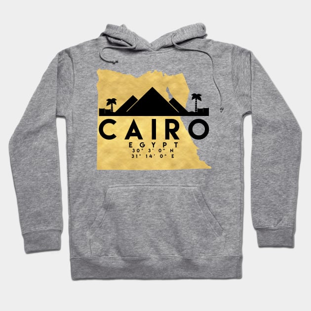 Cairo Egypt Skyline Map Art Hoodie by deificusArt